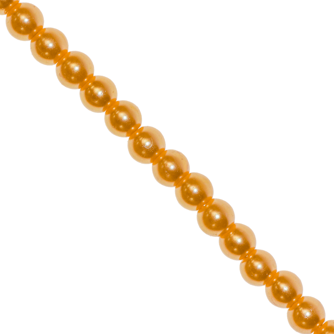 Glass Pearls, 6mm, Approx 140 pcs per strand, Available in Multiple Colour