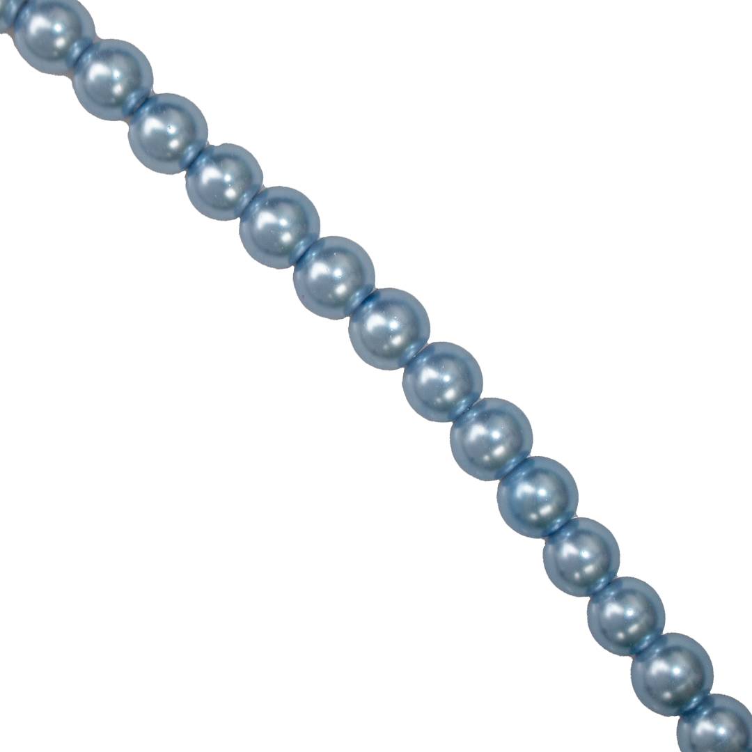 Glass Pearls, 6mm, Approx 140 pcs per strand, Available in Multiple Colour