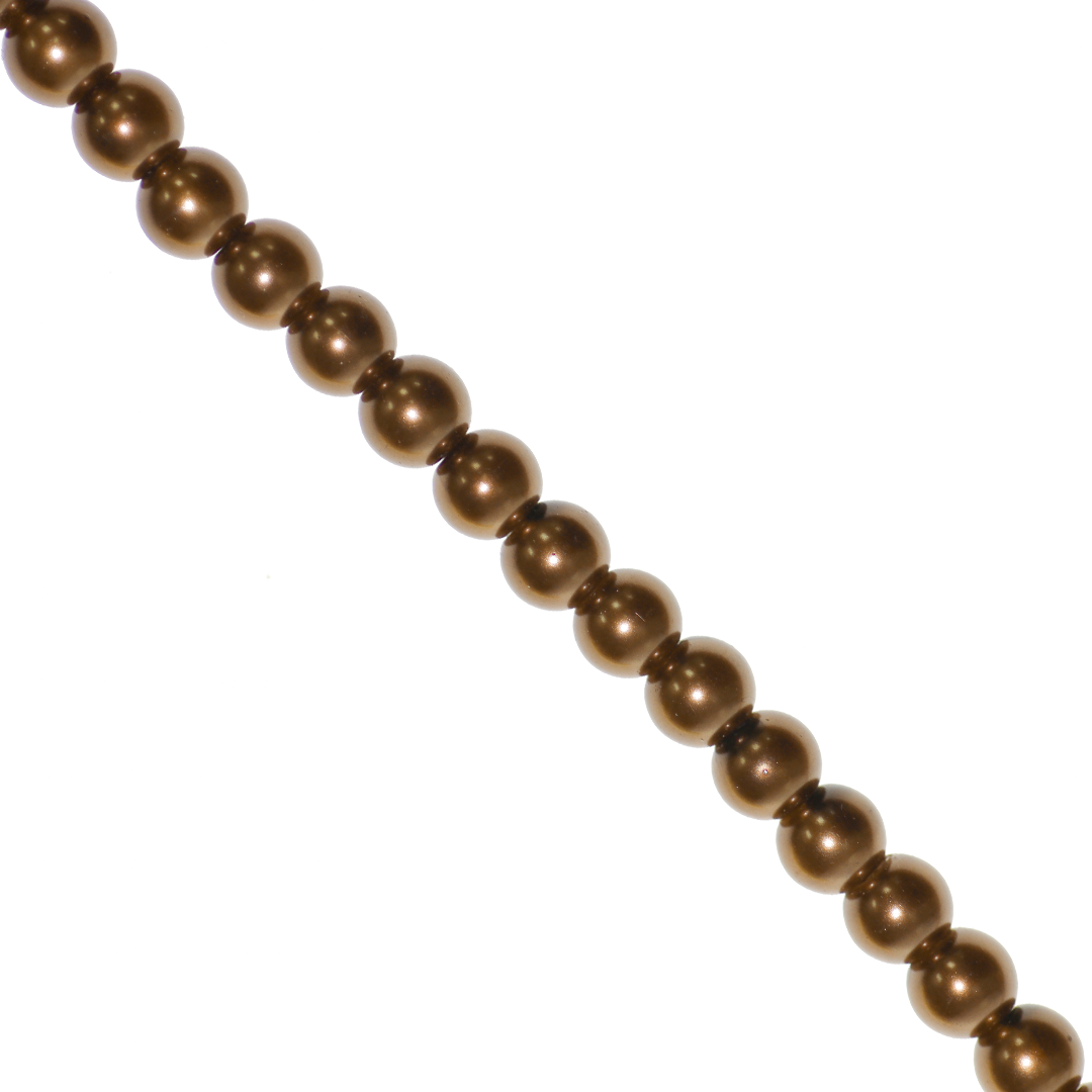 Glass Pearls, 6mm, Approx 140 pcs per strand, Available in Multiple Colour