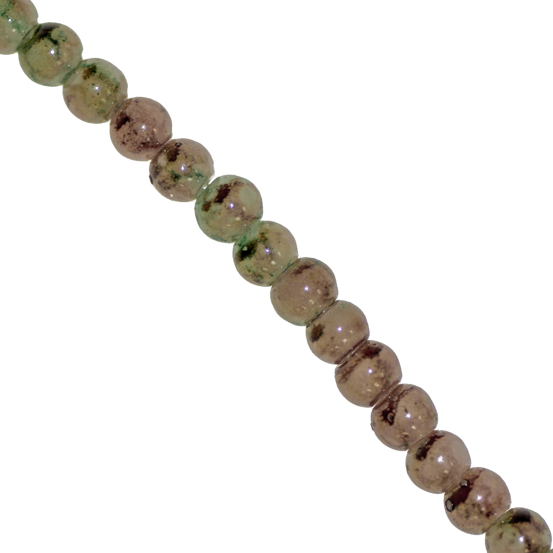 Marble Style Glass Beads, Tie Dyed, 4mm, Approx 190 pcs per strand, Available in Multiple Colours