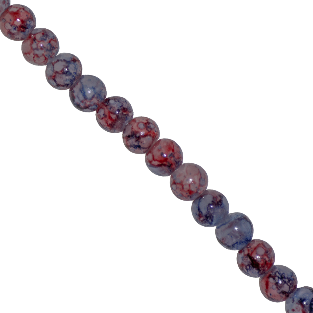 Marble Style Glass Beads, Tie Dyed, 4mm, Approx 190 pcs per strand, Available in Multiple Colours