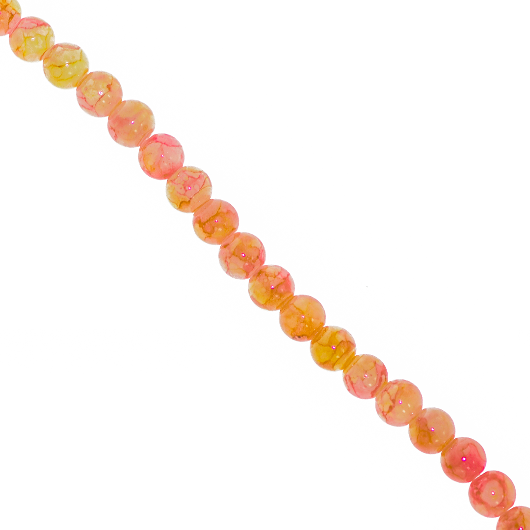 Marble Style Glass Beads, Tie Dyed, 4mm, Approx 190 pcs per strand, Available in Multiple Colours