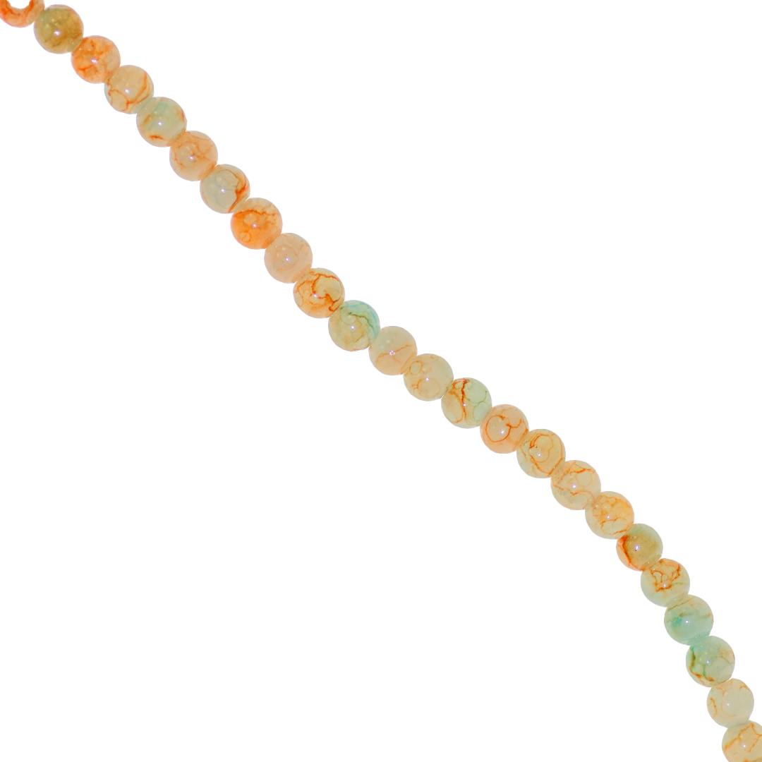 Marble Style Glass Beads, Tie Dye, 4mm, Approx 190 pcs per strand, Available in Multiple Colours