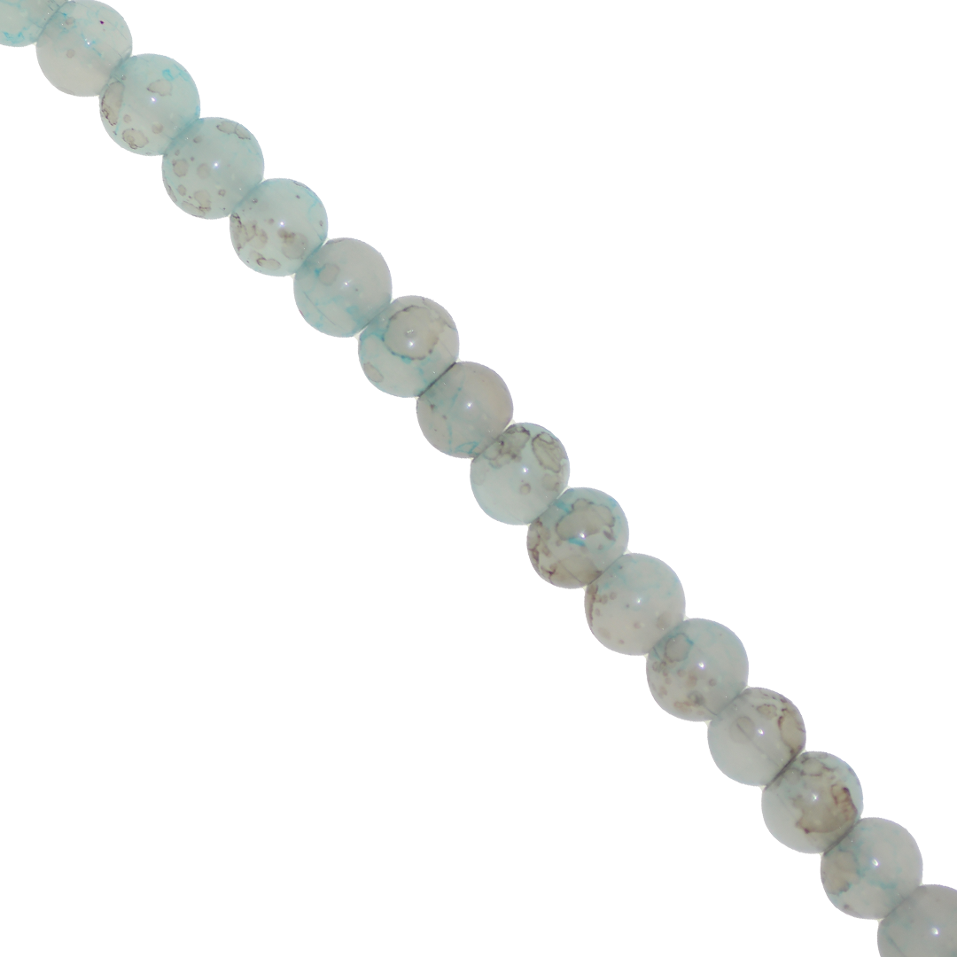 Marble Style Glass Beads, Tie Dye, 4mm, Approx 190 pcs per strand, Available in Multiple Colours
