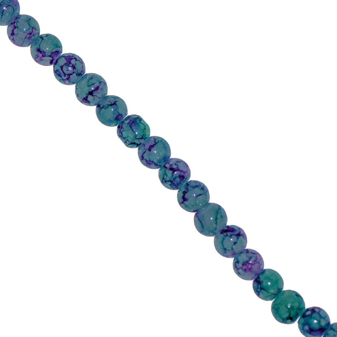 Marble Style Glass Beads, Tie Dye, 4mm, Approx 190 pcs per strand, Available in Multiple Colours