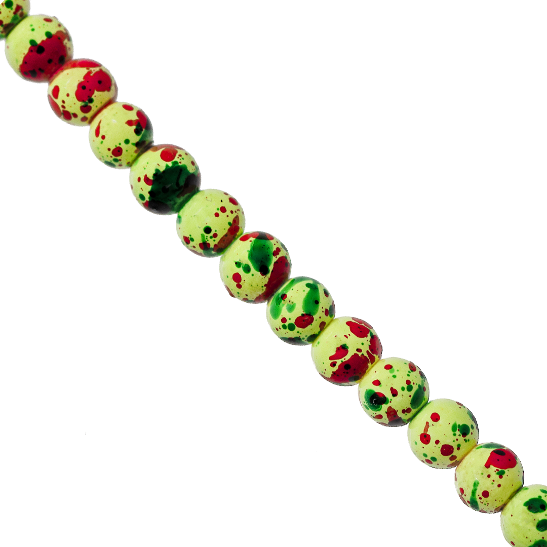 Marble Style Glass Beads, Splatter Paint Design, 6mm, Available in Multiple Colours