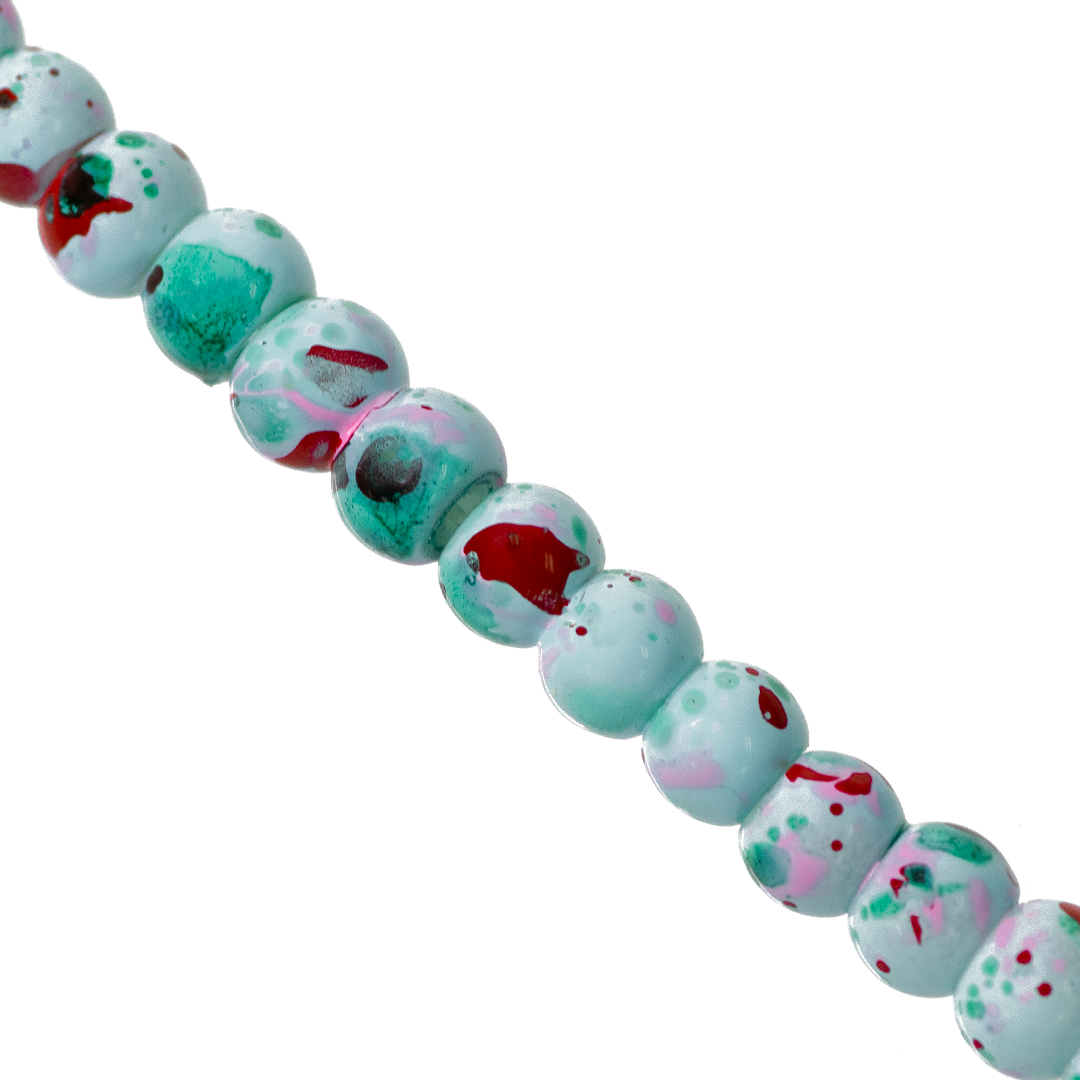 Marble Style Glass Beads, Splatter Paint Design, 4mm, Available in Multiple Colours