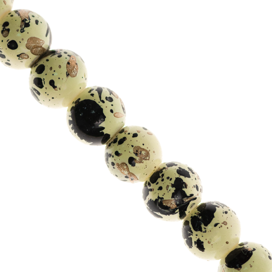 Marble Style Glass Beads, Splatter Paint Design, 6mm, Available in Multiple Colours
