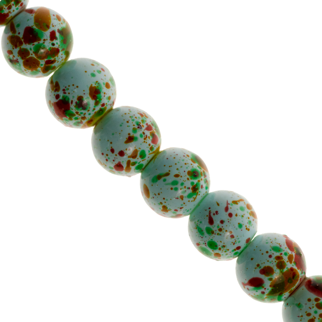 Marble Style Glass Beads, Splatter Paint Design, 6mm, Available in Multiple Colours