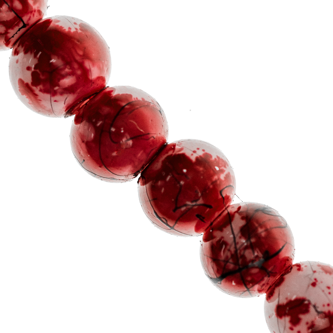 Marble Style Glass Beads, Splatter Black Lines, Available in Multiple Colours and Sizes