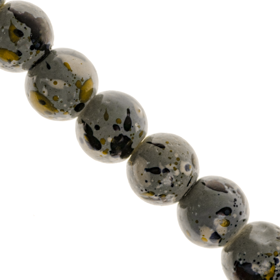 Marble Style Glass Beads, Splatter Paint Design, 6mm, Available in Multiple Colours