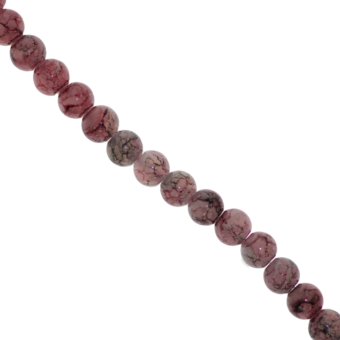 Marble Style Glass Beads, 8mm, Tie Dye, Approx 100 pcs per strand, Available in Multiple Colours