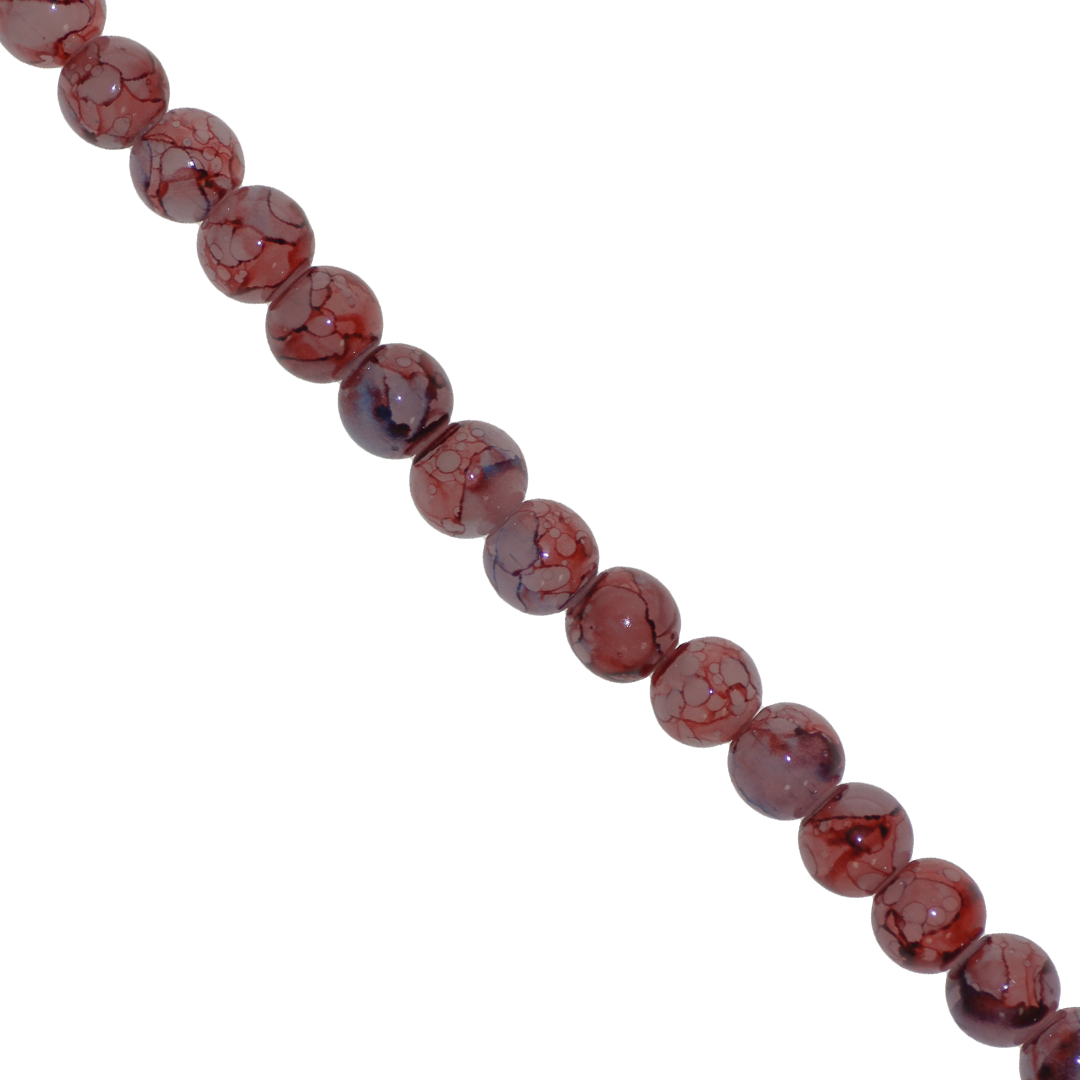 Marble Style Glass Beads, 8mm, Tie Dye, Approx 100 pcs per strand, Available in Multiple Colours