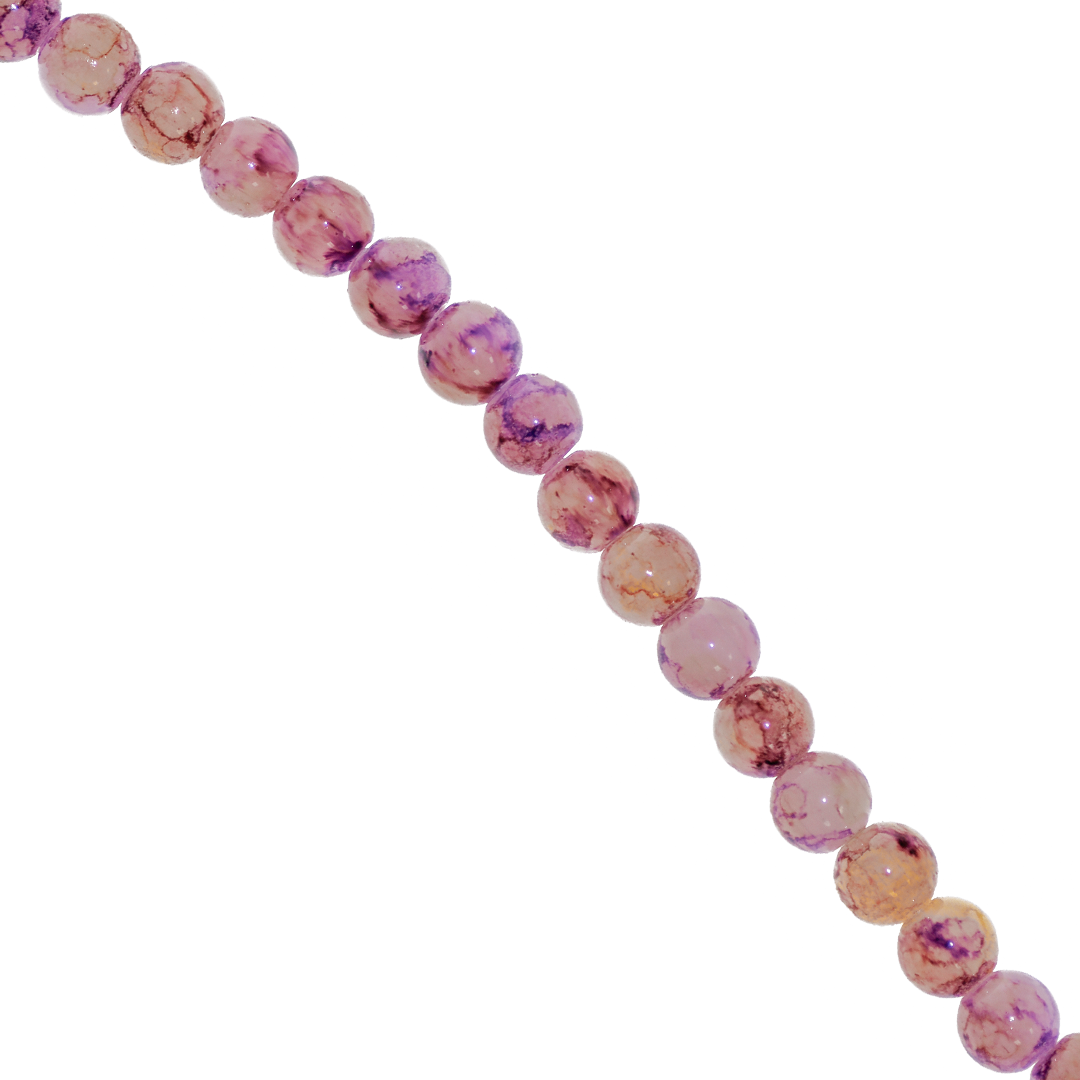 Marble Style Glass Beads, Tie Dye, 4mm, Approx 190 pcs per strand, Available in Multiple Colours