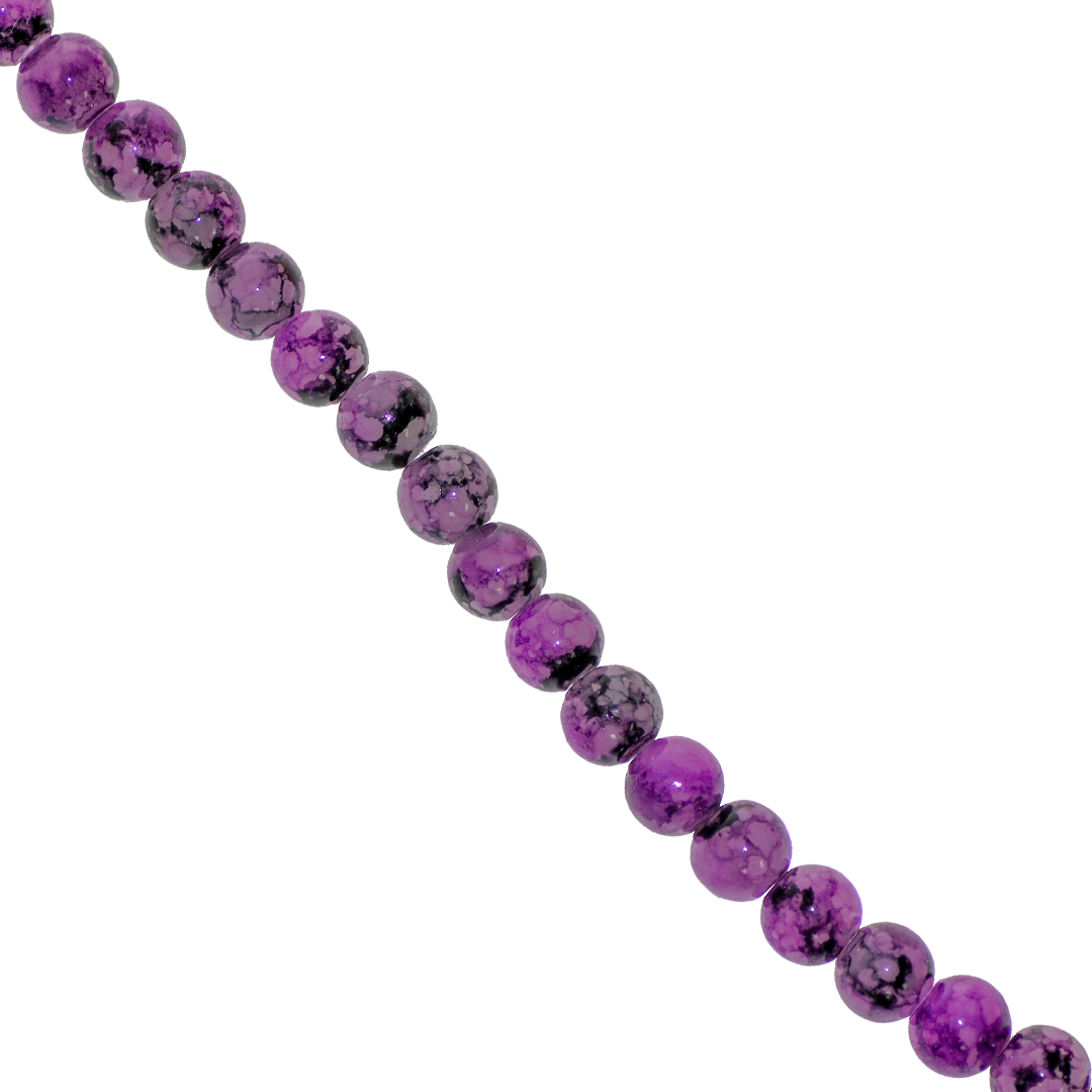 Marble Style Glass Beads, 6mm, Tie Dye, 140 pcs per strand, Available in Multiple Colours