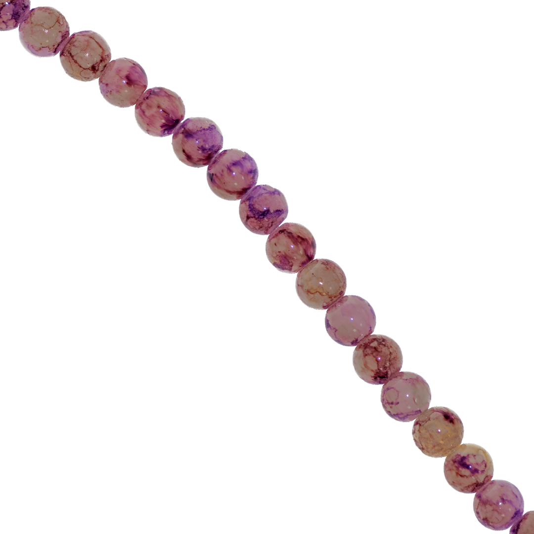 Marble Style Glass Beads, 8mm, Tie Dye, Approx 100 pcs per strand, Available in Multiple Colours
