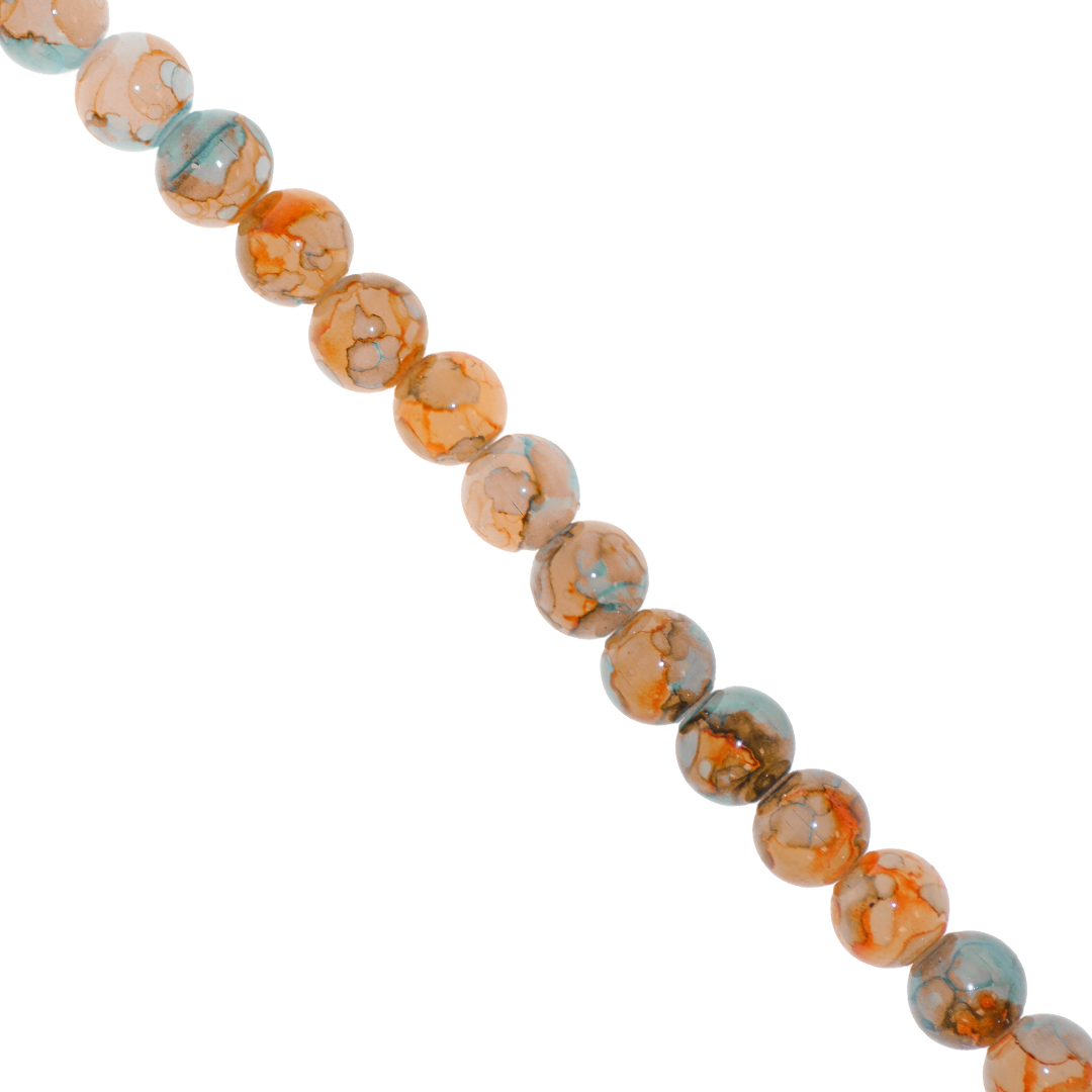 Marble Style Glass Beads, 10mm, Tie Dye, Approx 80 pcs per strand, Available in Multiple Colours