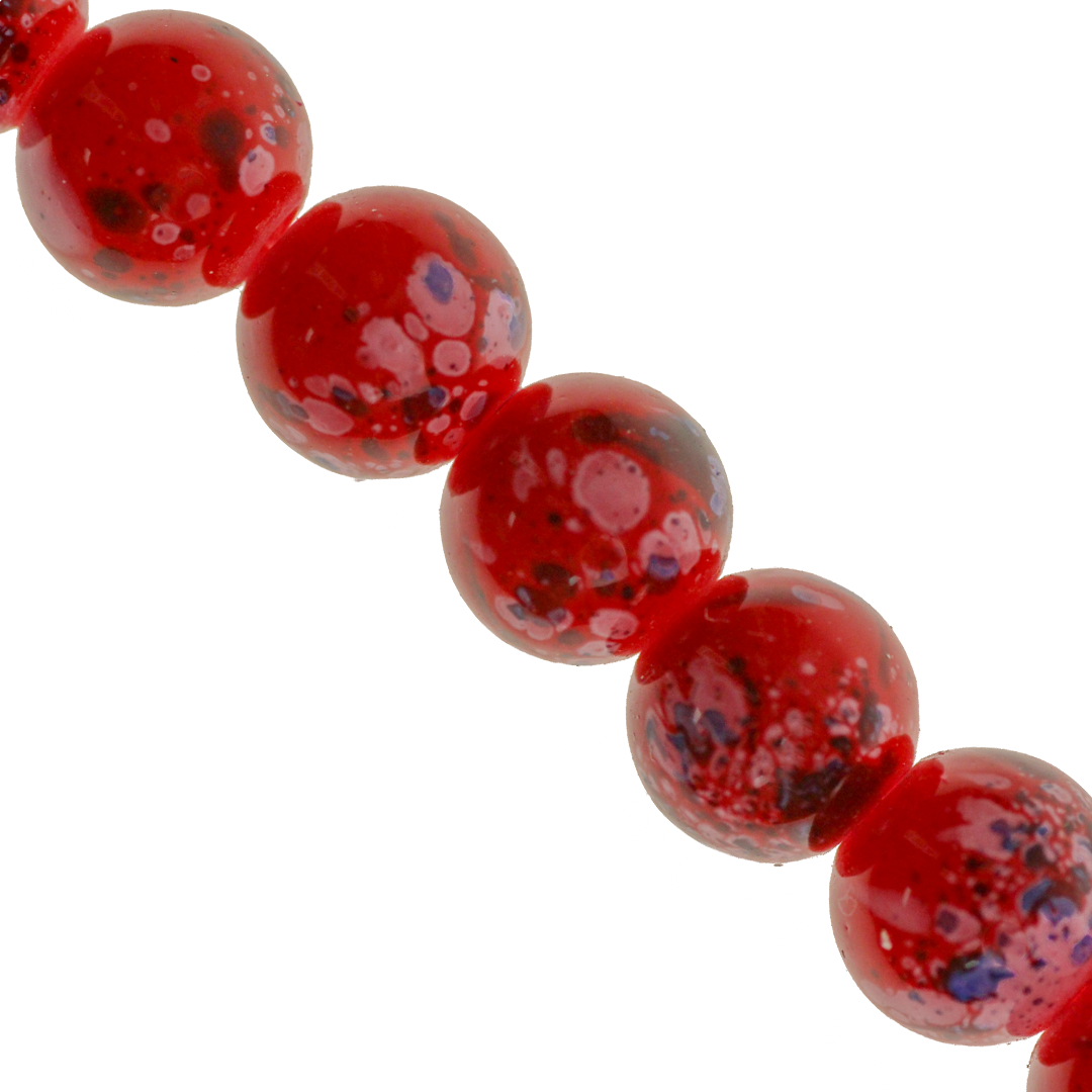 Marble Style Glass Beads, Splatter Paint Design, 8mm, Available in Multiple Colours