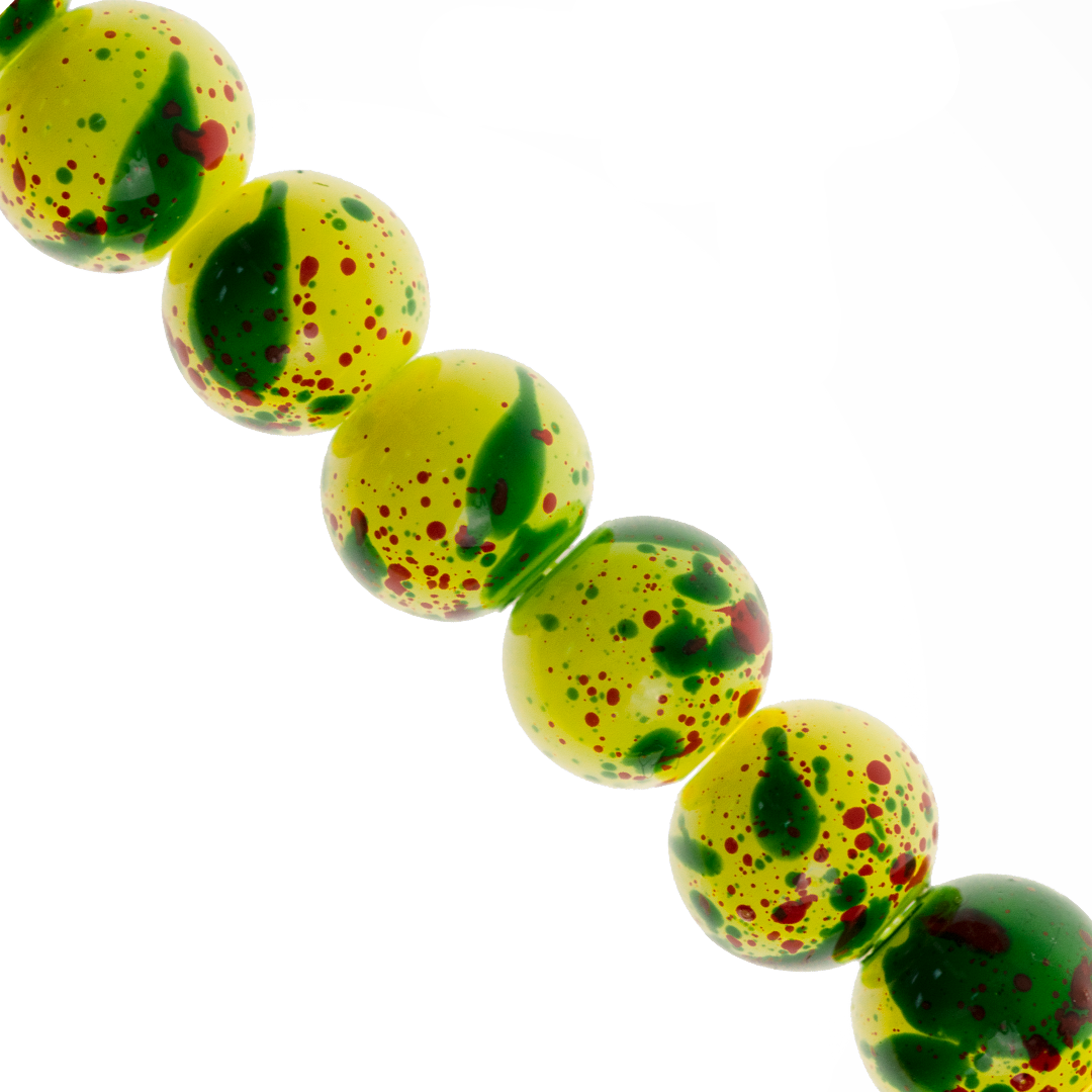 Marble Style Glass Beads, Splatter Paint Design, 8mm, Available in Multiple Colours