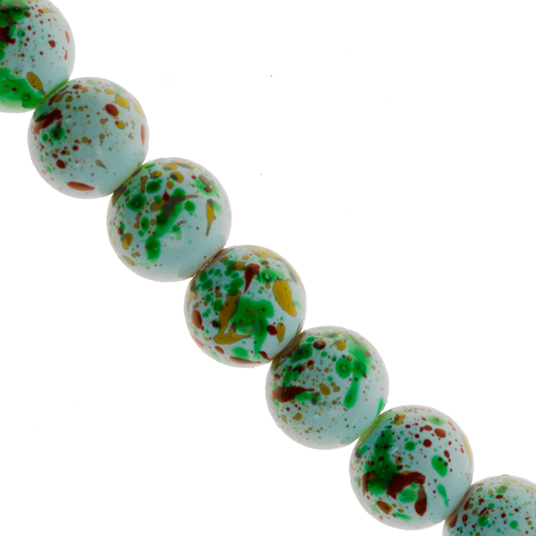 Marble Style Glass Beads, Splatter Paint Design, 6mm, Available in Multiple Colours