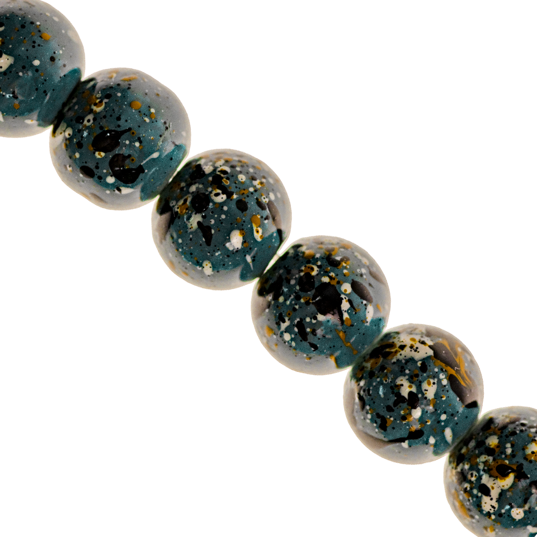 Marble Style Glass Beads, Splatter Paint Design, 8mm, Available in Multiple Colours