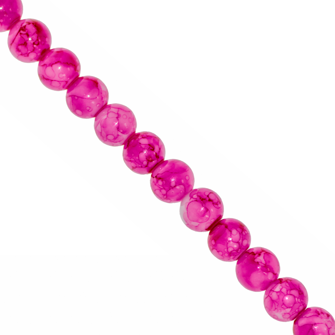 Marble Style Glass Beads, 10mm, Tie Dye, Approx 80 pcs per strand, Available in Multiple Colours