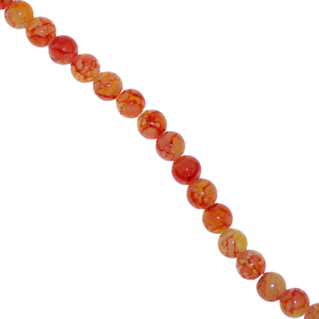 Marble Style Glass Beads, 10mm, Tie Dye, Approx 80 pcs per strand, Available in Multiple Colours