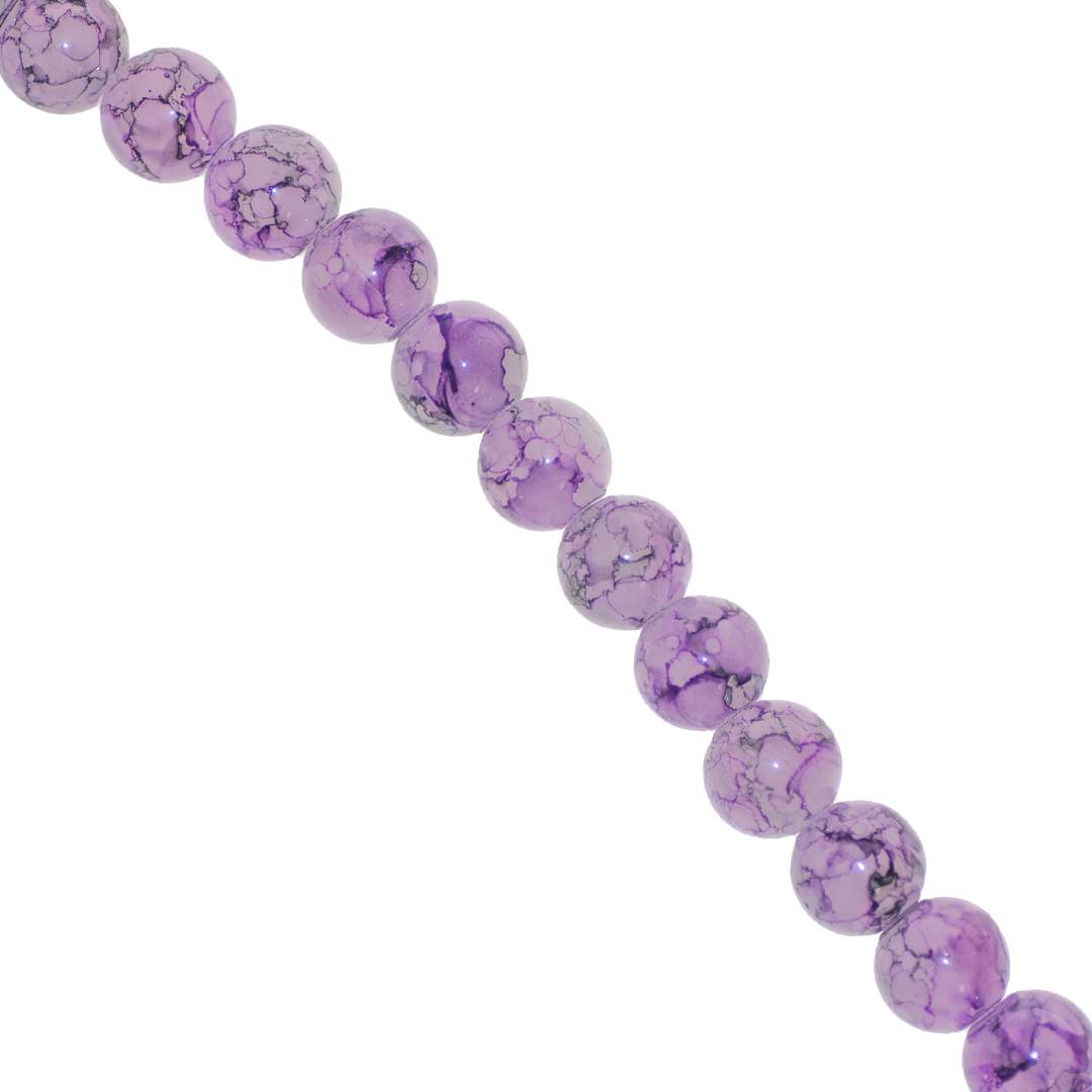 Marble Style Glass Beads, 10mm, Tie Dye, Approx 80 pcs per strand, Available in Multiple Colours