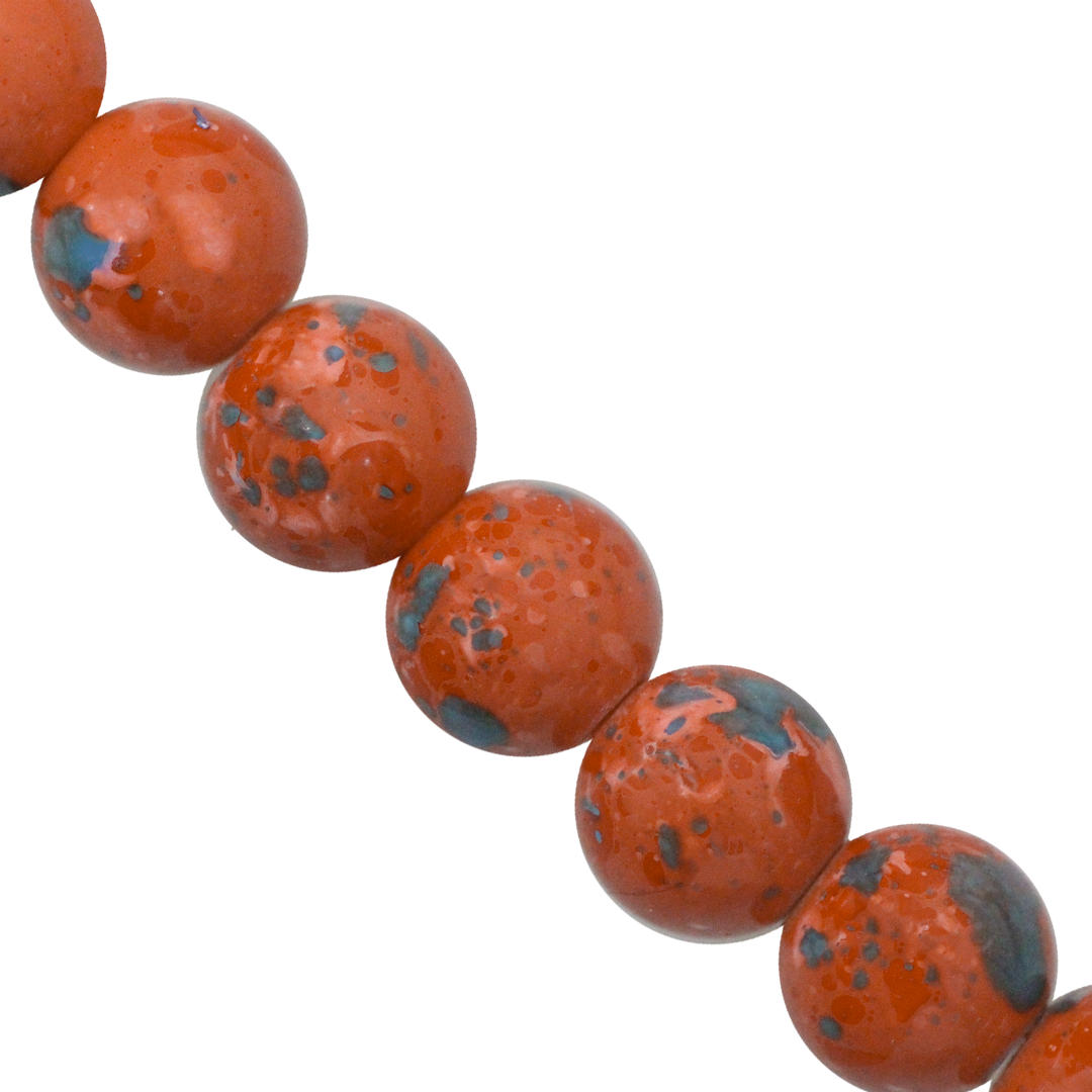 Marble Style Glass Beads, Splatter Paint Design, 8mm, Available in Multiple Colours