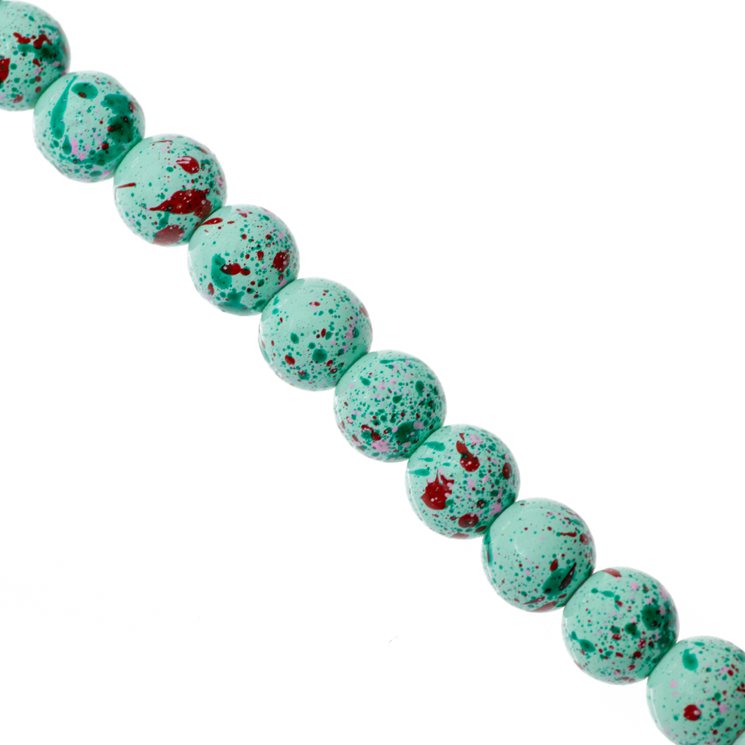 Marble Style Glass Beads, Splatter Paint Design, 6mm, Available in Multiple Colours