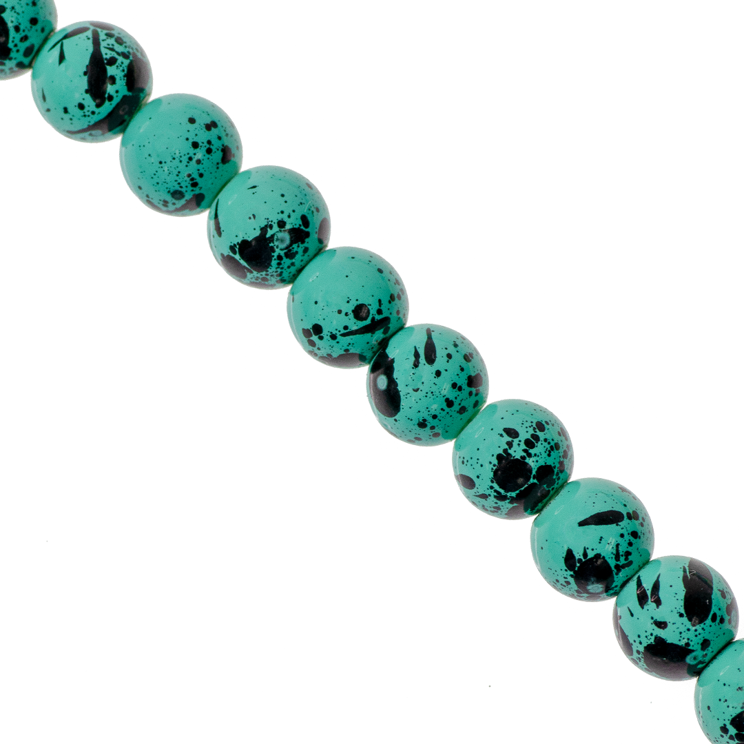 Marble Style Glass Beads, Splatter Paint Design, 10mm, Available in Multiple Colours