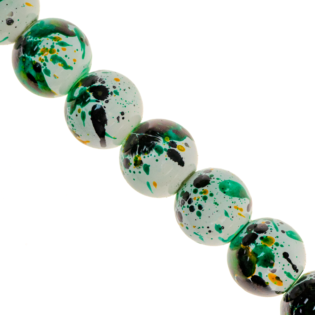 Marble Style Glass Beads, Splatter Paint Design, 4mm, Available in Multiple Colours