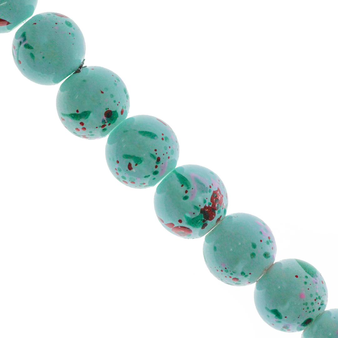 Marble Style Glass Beads, Splatter Paint Design, 10mm, Available in Multiple Colours