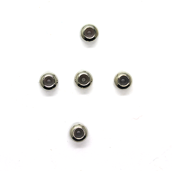 Spacer Bead, Rondelle Bead w/ Silicone, Alloy, Silver, 10mm X 5mm, Sold Per pkg of 4