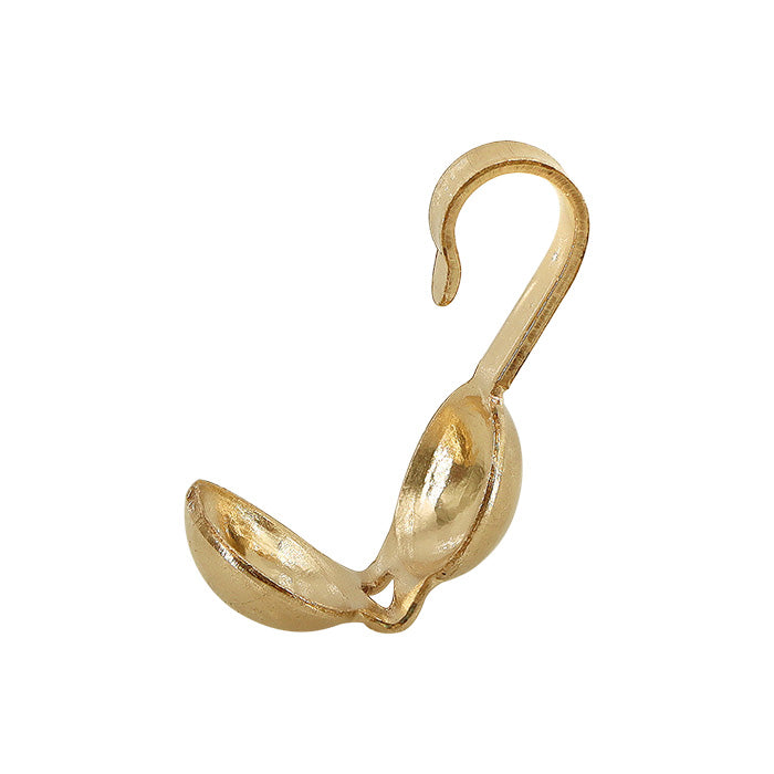 Clamshell Bead Tip, 14K Gold Filled, 3.38mm x 9mm, Sold Per pkg of 2