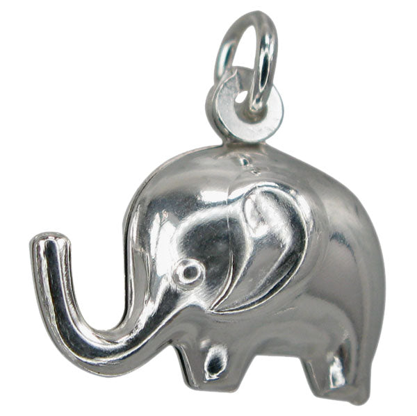 Charms, Elephant, Sterling Silver, 9mm X 15mm X 7mm, 1pc