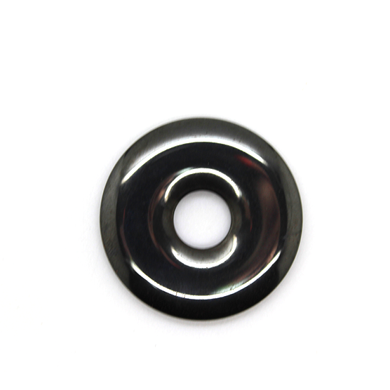 Large Donut Hematite Pendant, Semi-Precious Stone, 39mm, 1 pc
