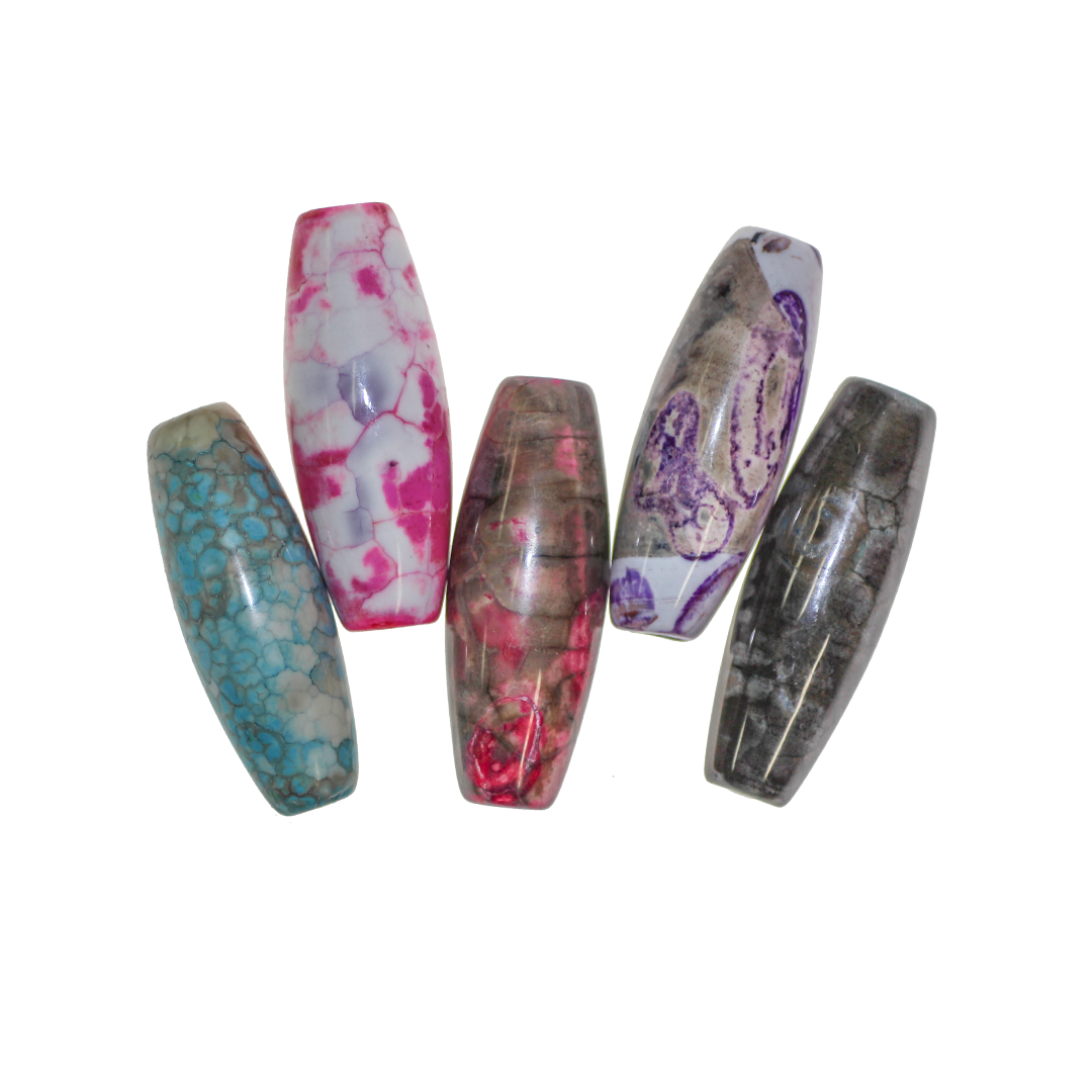 Candy Agate, Semi-Precious Stone, 38mm x 14mm, Sold Per pkg of 1 pc