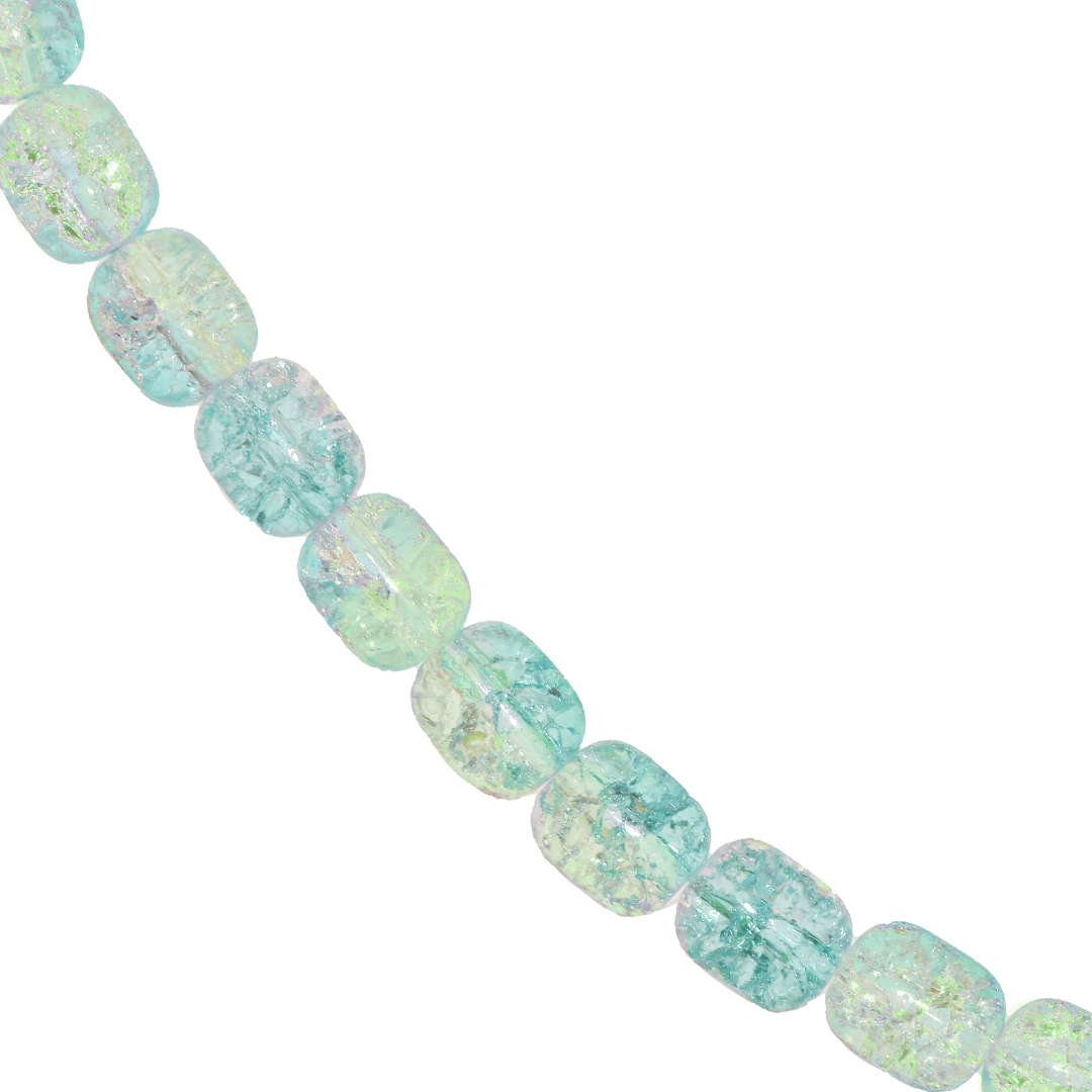 Glass Beads, Capsule, Cracked, 8mm x 10mm, Approx 80 pcs per strand, Available in Multiple Colours