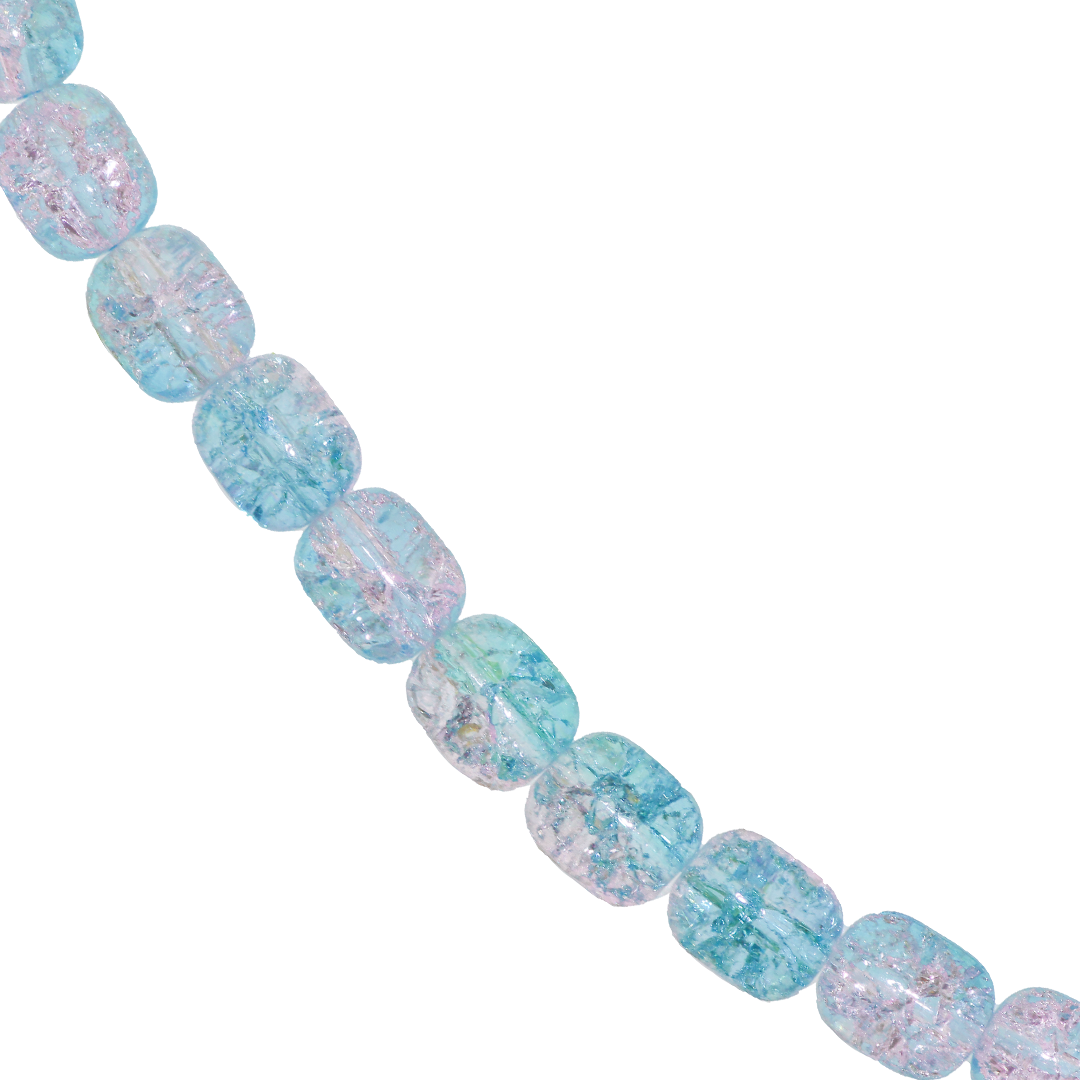 Glass Beads, Capsule, Cracked, 8mm x 10mm, Approx 80 pcs per strand, Available in Multiple Colours