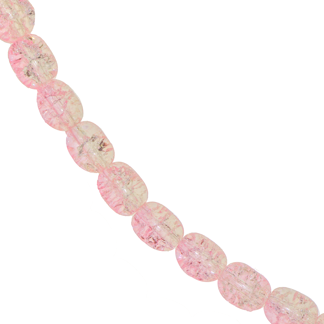 Glass Beads, Capsule, Cracked, 8mm x 10mm, Approx 80 pcs per strand, Available in Multiple Colours