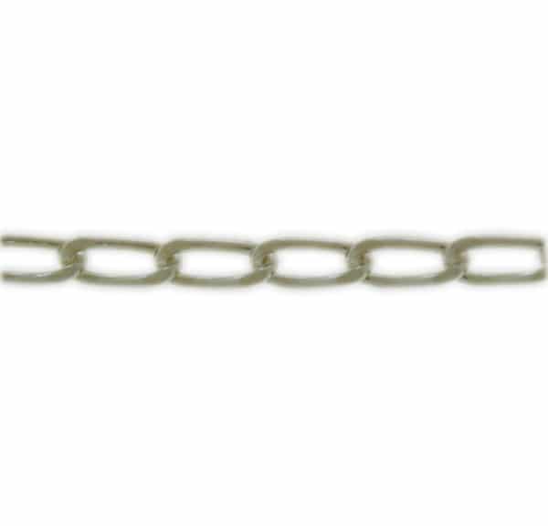 Chain, Semi Twisted, Oval Link, 4mm x 1.5mm x 0.8mm, Sterling Silver - Sold per Inch