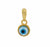 Charm, Evil Eye Charm with Shell, Sterling Silver with Gold, 5mm - 1pc