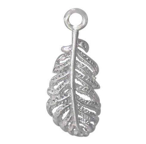 Charms, Feather, Sterling Silver, 17mm X 6mm, 1pc - Butterfly Beads