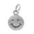 Sterling Silver, Flat Smiley Face Charm with 5mm loop,11.5mm x 8.5mm x 0.5mm, Sold Per pkg of 1