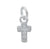 Charm, Cross Charm, Rhodium plated on Sterling Silver, 7mm x 5mm x 1.5mm - 1pc