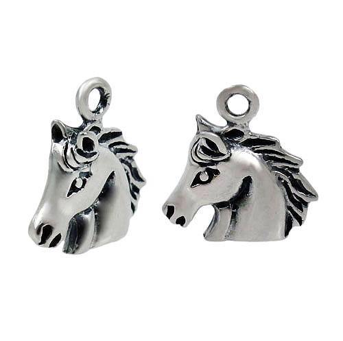 Charms, Horse Head, Sterling Silver, 11mm X 13mm , Sold Per pkg of 1 - Butterfly Beads