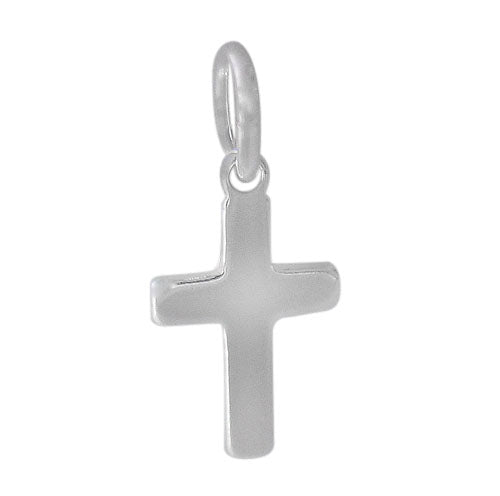 Charms, Cross, Sterling Silver, 13mm X 8mm X 1mm, Sold Per pkg 1