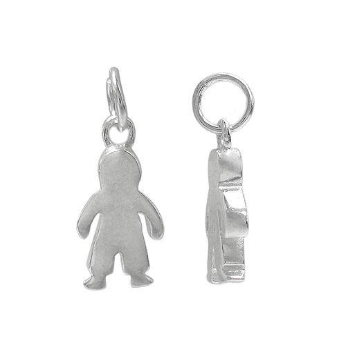 Charms, Boy , Sterling Silver, 10mmL x 7mmW , Sold Per pkg of 1 - Butterfly Beads