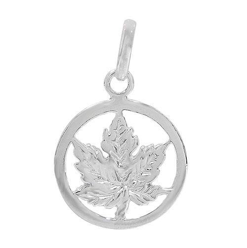 Charms, Maple Leaf , Sterling Silver, 14mm Diameter , Sold Per pkg of 1 - Butterfly Beads